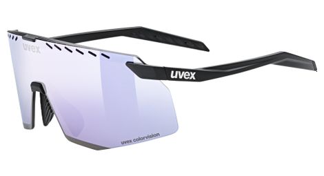 Lunettes uvex pace stage cv noir/verres rose miroir
