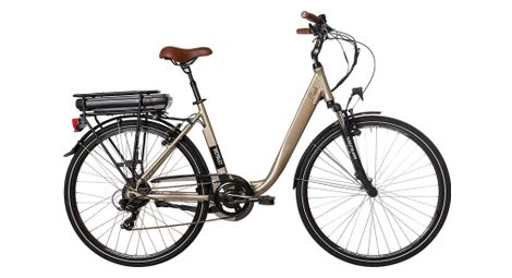 Vélo de ville électrique mixte bicyklet claude shimano tourney 7v 500 wh 700 mm beige marron