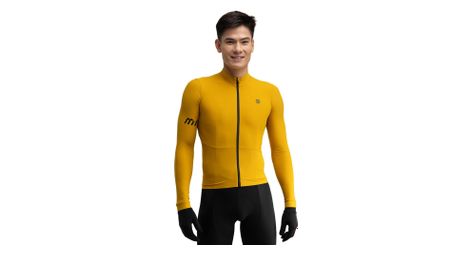 Maillot vélo thermique manches longues homme cyclisme m7 beixalis jaune