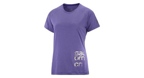 Maillot salomon cross run graphic manga corta morado mujer