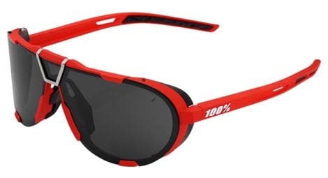Gafas de sol 100% westcraft soft tact rojo - lentes negro espejadas