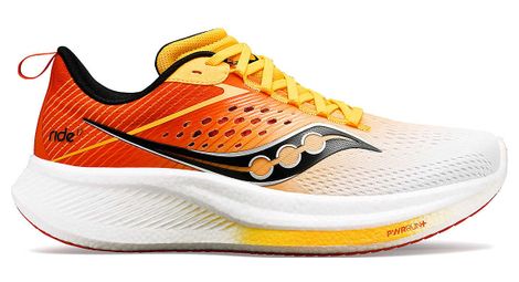 Scarpe da corsa saucony ride 17 bianco rosso giallo 43