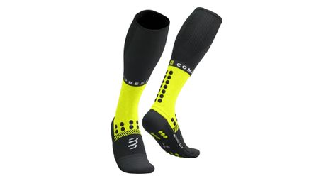 Compressport calzini da corsa invernali integrali nero/giallo fluorescente