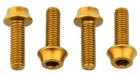 wolf tooth water bottle cage bolts x4 m5x15 mm gold