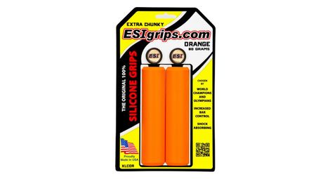 Paire de grips silicone esi extra chunky 34mm orange