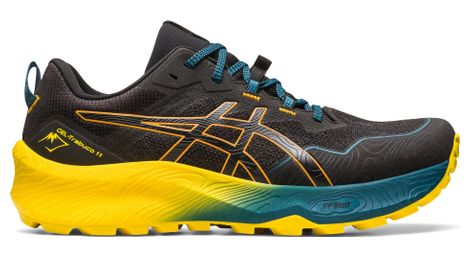 Chaussures de trail running asics gel trabuco 11 noir bleu jaune