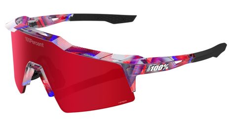 Gafas 100% Speedcraft SL FDJ Gloss Translucent Rojo/Azul Fuego Rojo Espejo