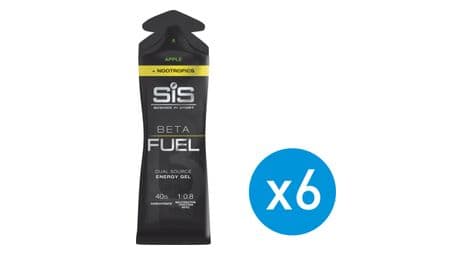 Sis beta fuel + nootrópicos geles energéticos (pack de 6) manzana 60ml