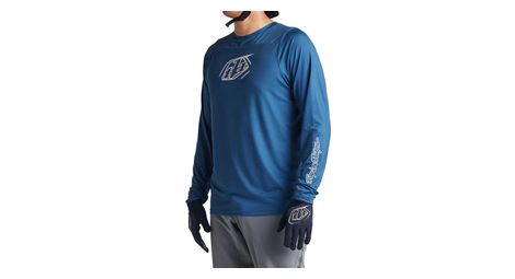 troy lee designs skyline iconic blue long sleeve jersey