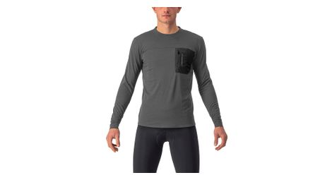 Maillot de manga larga castelli unlimited merino gris/negro