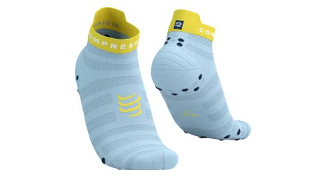 Compressport pro racing v4.0 ultralight run low socks blue/yellow