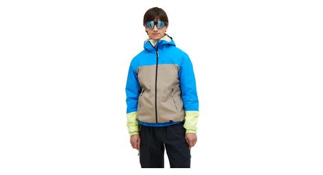 Chaqueta impermeable peak performance trail 2.5l hipe azul/beige