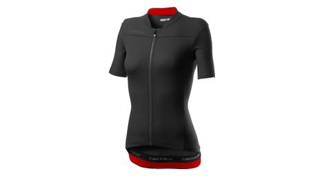 Maillot castelli anima 3 mujer manga corta negro / rojo