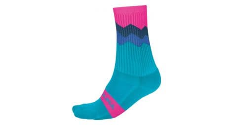 Paire de chaussette ligne de crete endura bleu rose