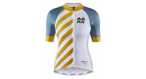Maillot manches courtes femme craft specialiste jaune blanc