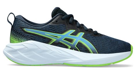 Asics novablast 4 gs blue green children's running shoes