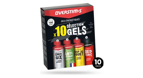 Pack assortiment gels énergétiques overstims 10 x 34g