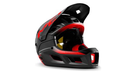 Casque avec mentonnière amovible met parachute mcr mips noir rouge mat brillant