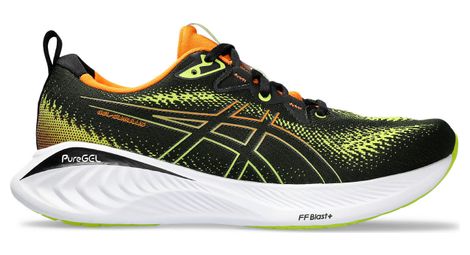 Asics gel cumulus 25 running shoes black yellow orange homme 46.1/2