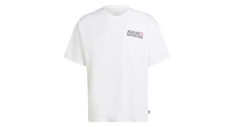 Camiseta unisex de manga corta adidas performance running blanco rosa