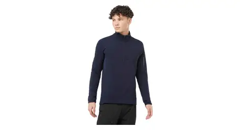 Haut thermique 1 2 zip salomon essential warm bleu