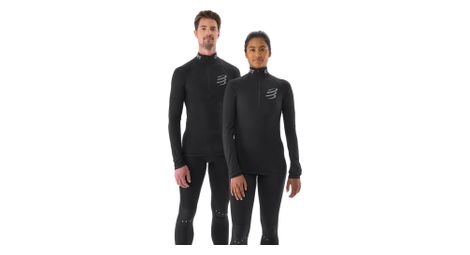 Compressport 3d thermo 1/2 zip baselayer nero