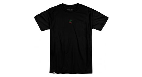 Subrosa rose besticktes t-shirt kurzarm schwarz