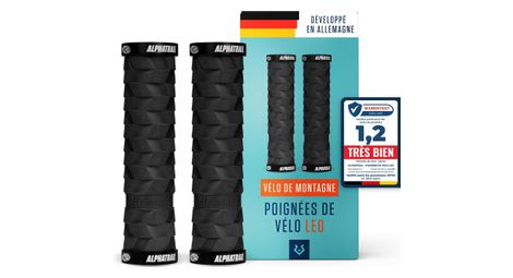 Alphatrail Poignées VTT – Amortissantes, double Lock-On, pour guidon Ø 22 mm