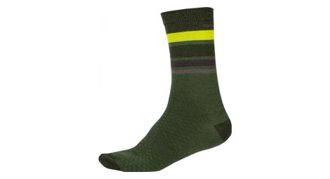 Chaussettes endura baabaa merino stripe foret