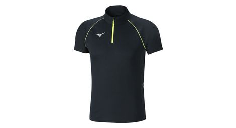 Maillot manches courtes mizuno 1 4 zip premium racing day noir