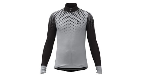 Maillot de Cyclisme Hiver Manches Longues ORDINO Dot Gris