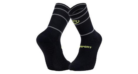 Chaussettes running bv sport reflect noir/jaune