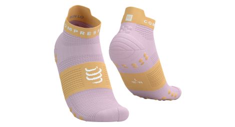 Chaussettes compressport pro racing v4.0 ultralight run low rose/orange