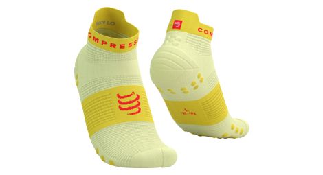 Chaussettes compressport pro racing v4.0 ultralight run low jaune/rouge