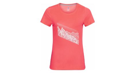 Maillot manches courtes odlo f dry print rose femme