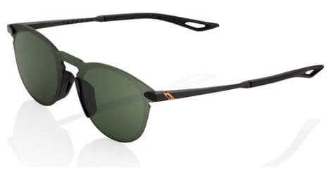 100% legere round matte black / gray green mirror sunglasses