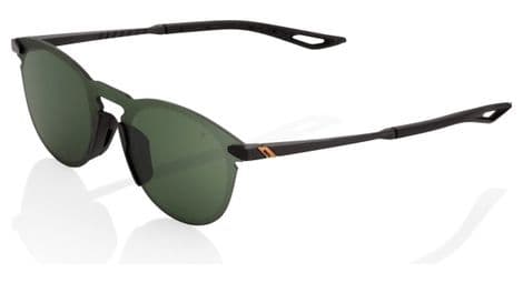 100% legere round brille matt schwarz / verspiegeltes grau grün