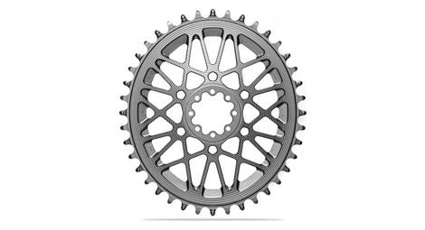 Plateau Ovale AbsoluteBlack Premium Direct Mount Offset 6 mm Sram AXS/XPLR Aluminium Argent