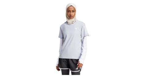Maillot de manga corta adidas own the run gris, mujer