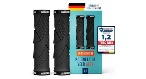 Alphatrail Poignées – Caoutchouc amortissant et antidérapant, pour guidon Ø 22 mm