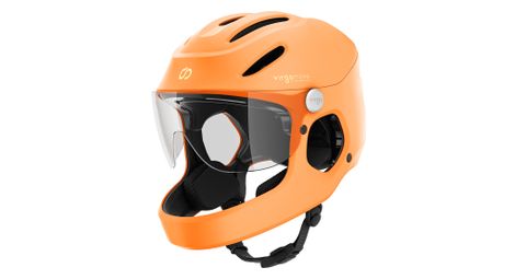Virgo Integral Orange - Casque Intégral Urbain avec visière et phare arrière