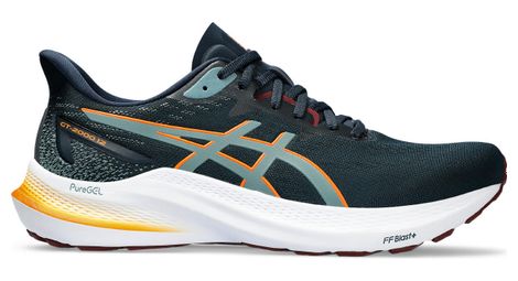 Asics gt-2000 12 laufschuhe blau orange herren 46.1/2