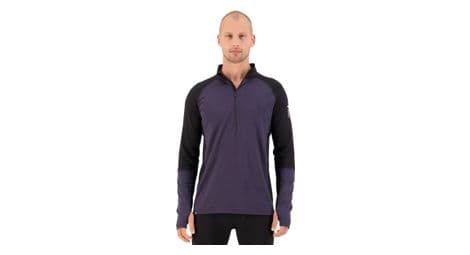 Maglia a mezza zip a manica lunga mons royale olympus grigio/nero m