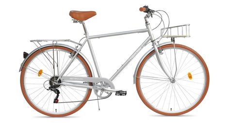 FabricBike Southken - Vélo de Ville 28 , Classique, Panier, Selle Confort, 7 vitesses. Matte Grey Plus