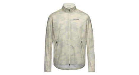 gore wear concurve electro windbreaker running jacket in beige and gray