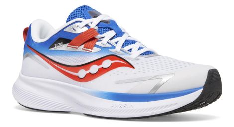 Zapatillas de running para niños saucony ride 15 blanco azul rojo