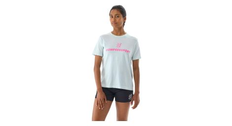 Camiseta gris compressport podium para mujer
