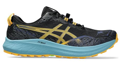 Asics fuji lite 4 black blue yellow men's trail shoes