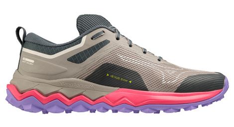 mizuno women s wave ibuki 4 trail running schuh grau rosa violett