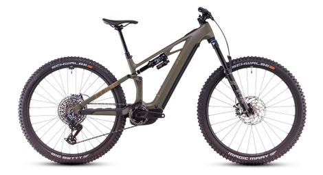 Cube stereo hybrid one44 hpc tm 800 electric full suspension mtb sram gx eagle axs 12s 800 wh 27.5'' dusty olive green 2025